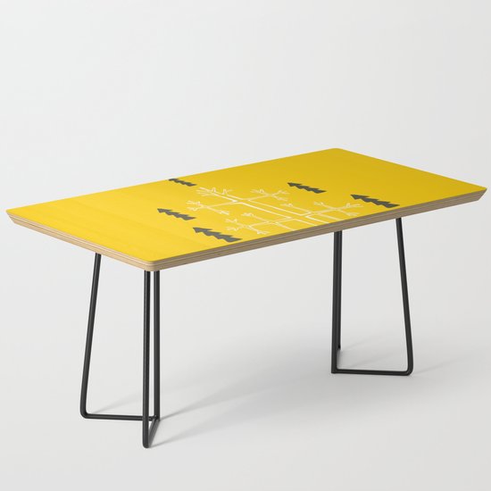 Folk Cat On Yellow Coffee Table By Veeranoir Society6