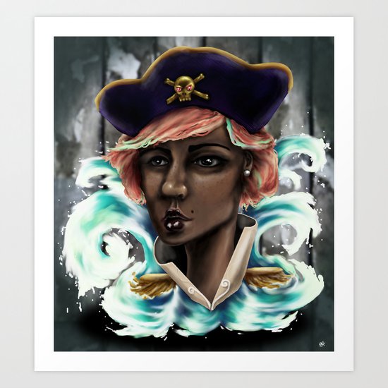 Captain Squid Lips Marque Art Print