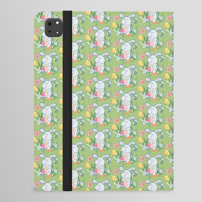Funny Easter Bunny Green Grass iPad Folio Case