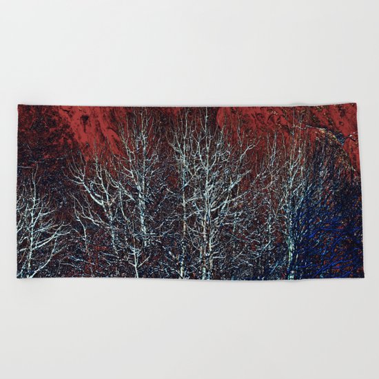 White Trees & Red Rocks at Roxborough Beach Towel