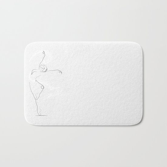 'Unfurl', Dancer Line Drawing Bath Mat