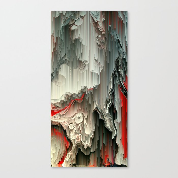 Digital Art Fluid Acrylic Painting Black Silver Red Waterfall