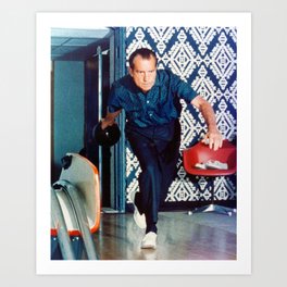 Richard Nixon Bowling Art Print