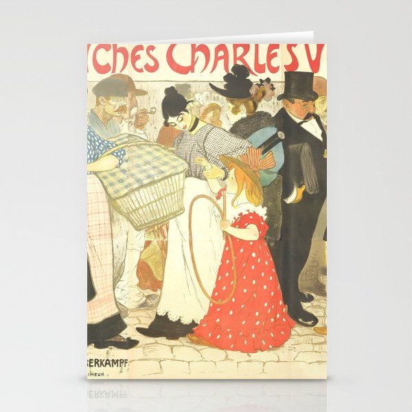 Théophile Steinlen "The Street (La rue), poster for the printer Charles Verneau" Stationery Cards