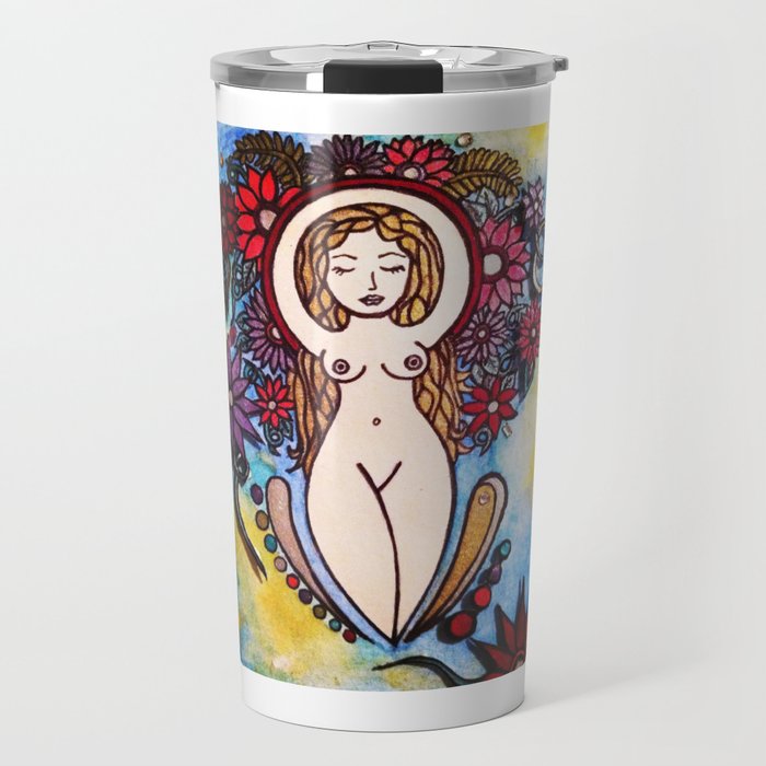 3d nude spiral goddess Travel Mug