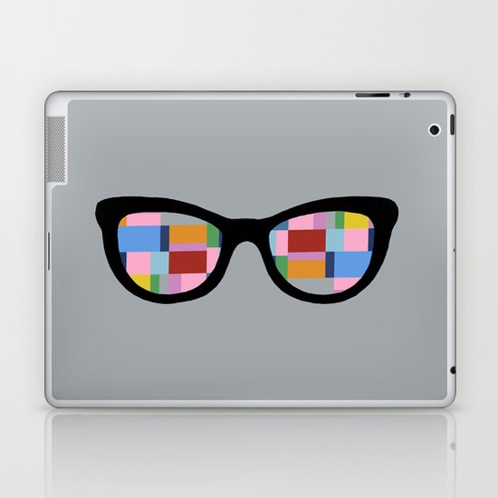 Square Eyes on Grey Laptop & iPad Skin