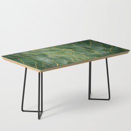 Green marble texture with golden veins Coffee Table