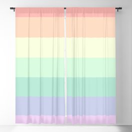 Cabana Stripe Pastel Rainbow Ombre Cotton Candy Bubble Gum Summer Funky Quirky Cute Cozy Maximalist Blackout Curtain
