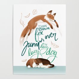 Pangram - The Quick Brown Fox Poster