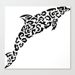 Dolphin in shapes Canvas Print
