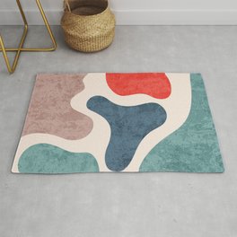 COLERFUL RETRO SHAPES IN WARM NATURE COLORS Rug