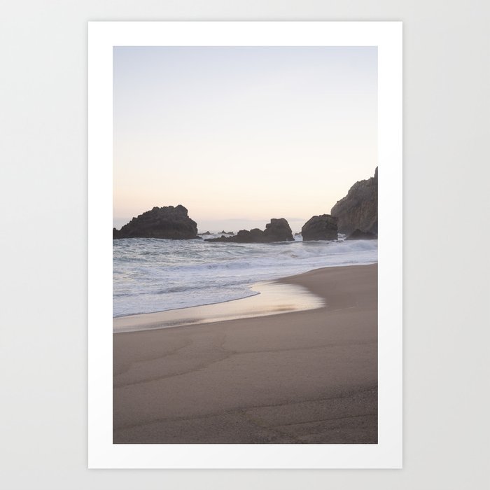 Pastel sunrise at Praia da Adraga, Portugal art print - coastal nature and travel photography Art Print
