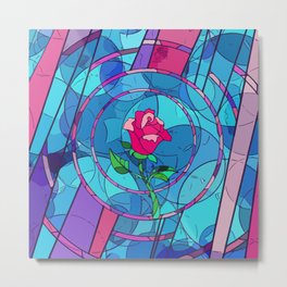 Rose Stained Glass Metal Print | Hydroflasksticker, Magicmirror, Acrylic, Pop Art, Window, Digital, Sticker, Frenchprovincial, Stainedglass, Beast 