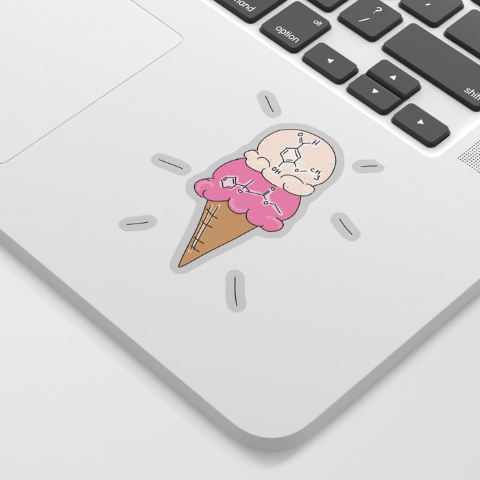 Ice Cream Chemistry Flavors, Science Stickers Laptop Sticker