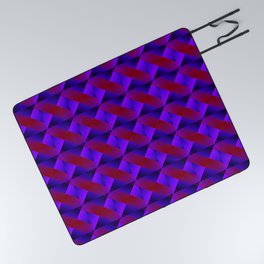 Diagonal ribbon of raised stripes with violet intersecting dark triangles and highlights. Picnic Blanket