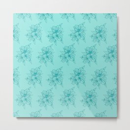Mint Floral pattern Metal Print
