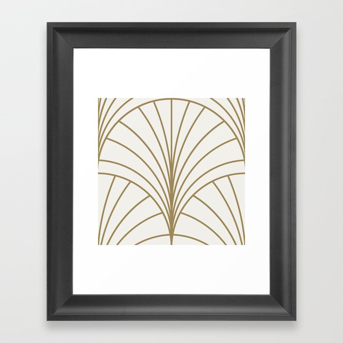 form x anvil | floral burst | gold on white Framed Art Print
