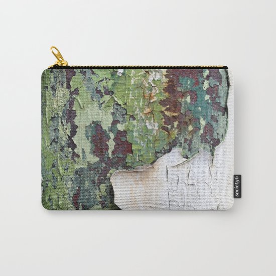 white green paint rust metal texture pattern Carry-All Pouch