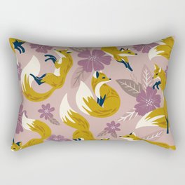Foxes & Blooms – Lavender Palette Rectangular Pillow