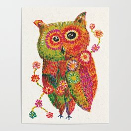 owl-oil painting Poster