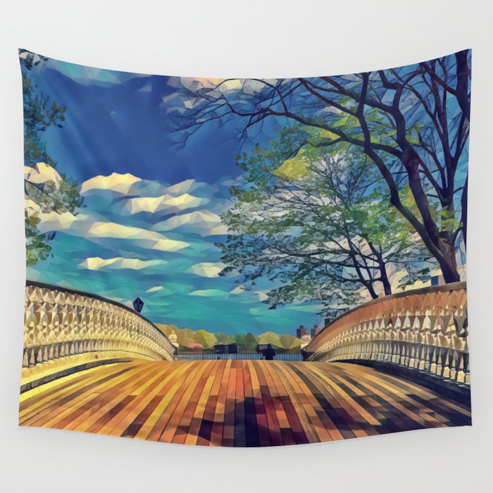 Central Park spring in New York City Wall Tapestry