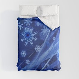 Blue Snowflakes Winter Comforter