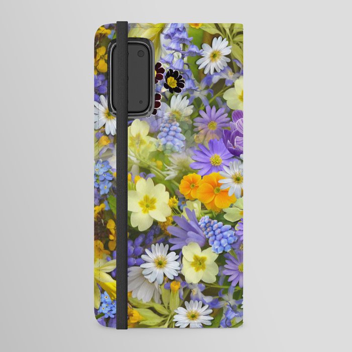 Spring colorful flowers vintage  Android Wallet Case