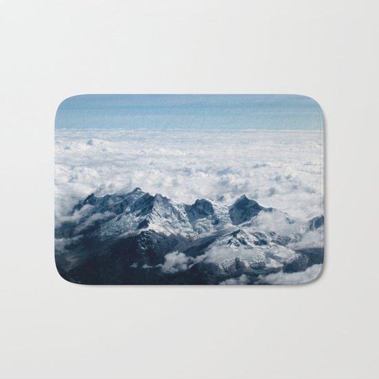 High Mountains #clouds Bath Mat