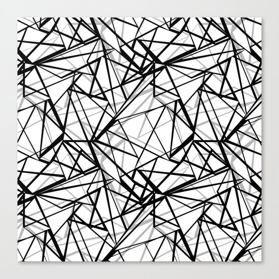 Black and white abstract geometric pattern . Canvas Print