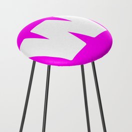 w (White & Magenta Letter) Counter Stool