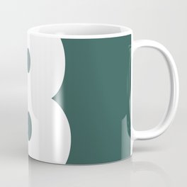 8 (White & Dark Green Number) Mug