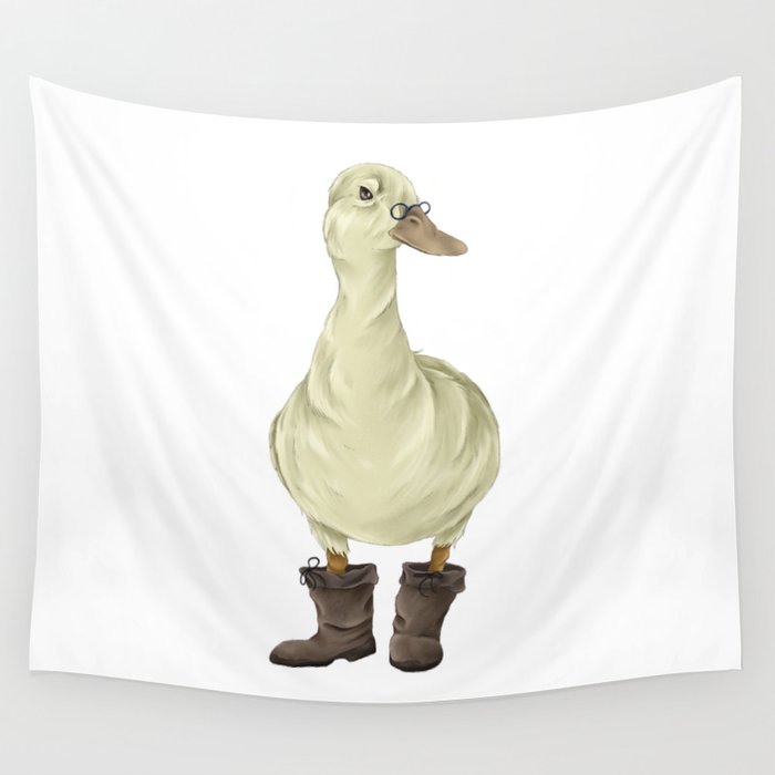 duck in boots  Wall Tapestry