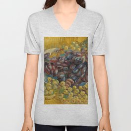 Grapes, 1887 by Vincent van Gogh V Neck T Shirt