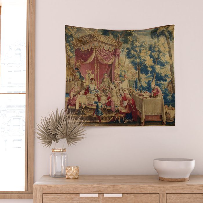Antique 18th Century Chinoiserie Louis XIV Beauvais Tapestry Wall Tapestry