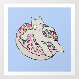 Donut Cat Art Print