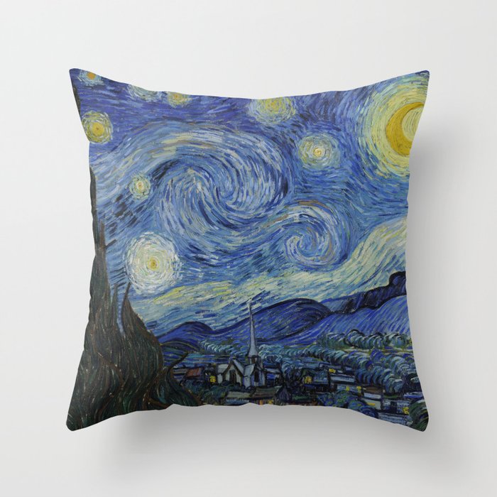"The Starry Night" by Vincent van Gogh Throw Pillow