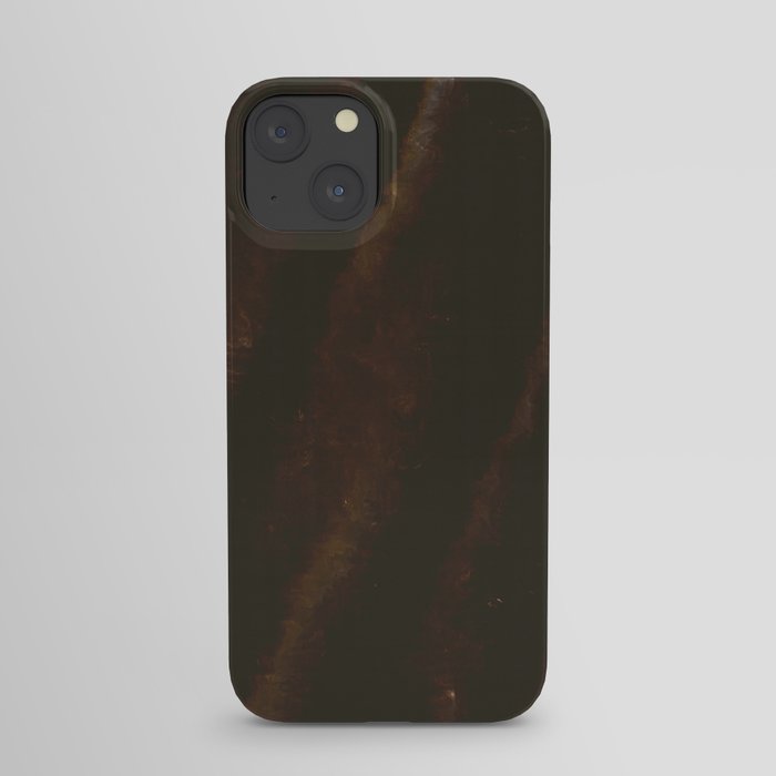 Dark impressionism brown shape iPhone Case