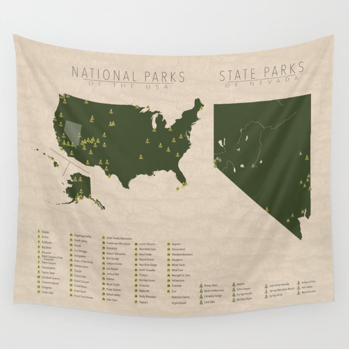 US National Parks - Nevada Wall Tapestry