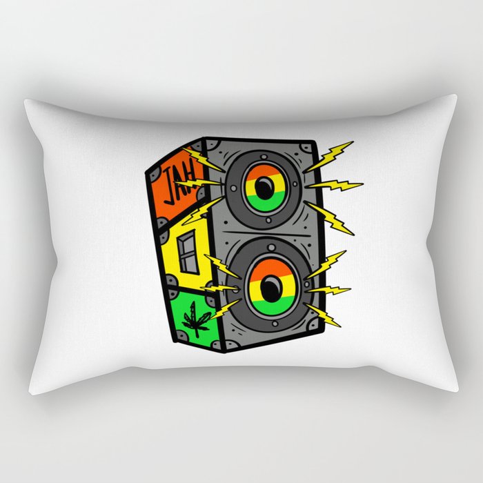 Reggae Roots Music Boombox Rastafari Jamaica Rectangular Pillow
