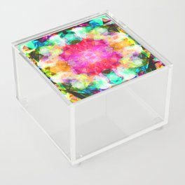 Abstract pink teal lavender lilac modern kaleidoscope Acrylic Box