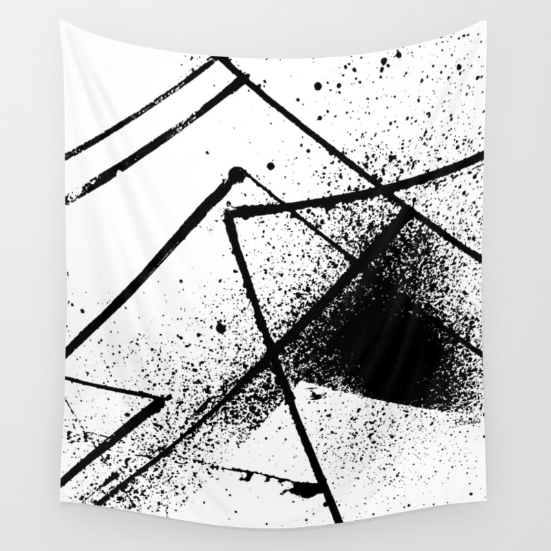 Black And White Spray Paint Wall Tapestry By Paolaosornio Society6