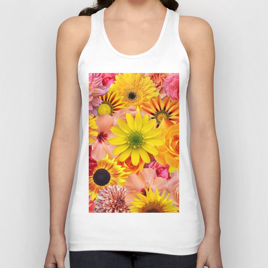 ORANGE FLOWERS Unisex Tank Top