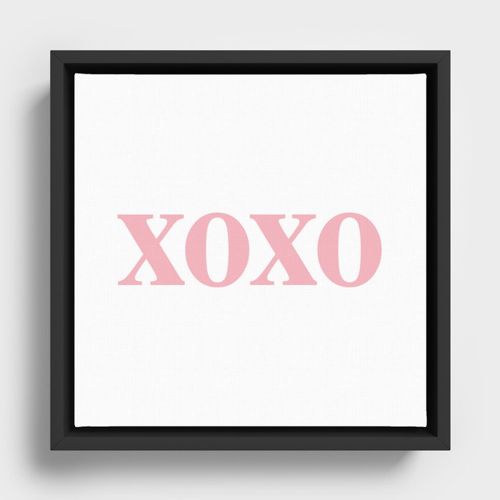 Coral XOXO Framed Canvas