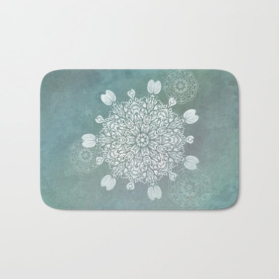 Turquoise Batik Mandala Float Bath Mat
