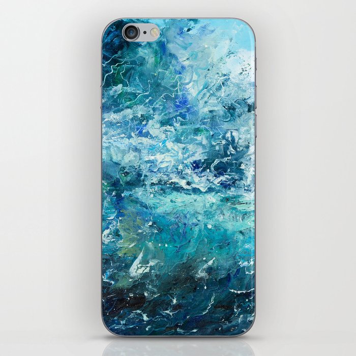  abstract oil painting showing waves in ocean or sea on canvas. Modern Impressionism, modernism, marinism  iPhone Skin