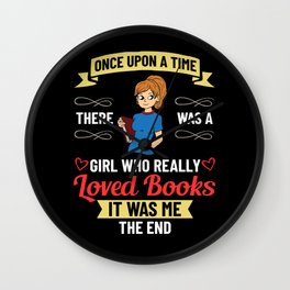 Book Girl Reading Women Bookworm Librarian Reader Wall Clock