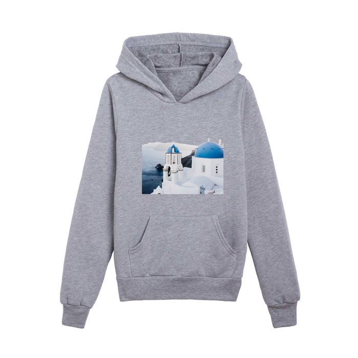 Santorini, Greece Ocean Views Kids Pullover Hoodie