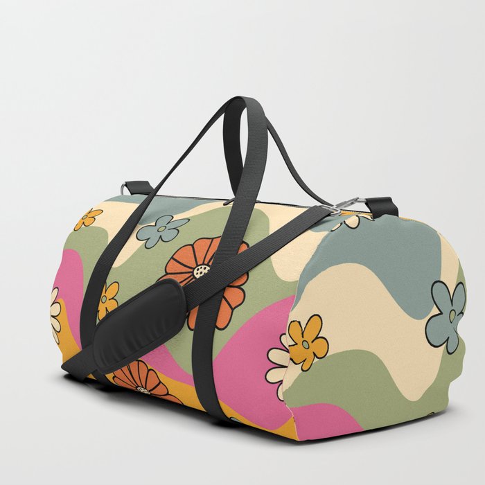 70s Retro Floral Pattern 03 Duffle Bag