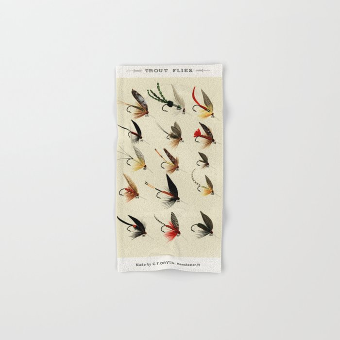 Trout Fly Fishing Hand & Bath Towel by SFT Design Studio