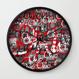 Ohio Scarlett & Gray Day Wall Clock